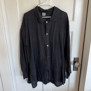 Cp Shades linen button front tunic top size large